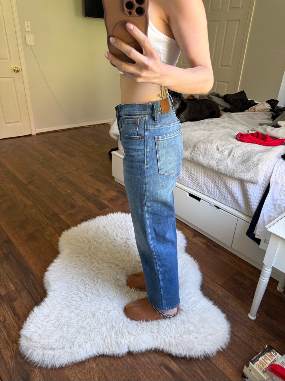 Madewell Medium Blue High-Rise Straight-Leg Jeans - Picture 3 of 3